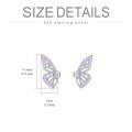 wholesale 925 Sterling Silver Butterfly Wing Cubic Zirconia White Gold Plated Stud Earrings-0-5