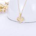 wholesale 14K Gold Double Heart Infinity Diamond Pendant Necklace for Women - Elegant Love Charm s-0-2