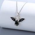 wholesale 925 Sterling Silver & Amethyst Gothic Bat Necklace - 18+2 Chain, Halloween Jewelry Gift for Women-0-1
