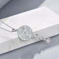wholesale 925 Sterling Silver Snake Key Labyrinth Opalite Triple Moon Goddess Pendant Necklace-0-3