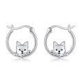 wholesale 925 Sterling Silver Cute Dog Hoop Earrings for Women Girls Gift-0-0