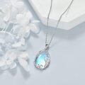 wholesale 925 Sterling Silver Blue Moonstone Mother Daughter Pendant Necklaces Gifts for Women Girls Mothers' Day Birthdays-0-4