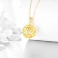 wholesale 14K Gold Round Swirls Pendant Necklace with Chain - Elegant Fashion s for Women-0-3
