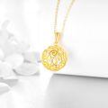 wholesale 14K Gold Round Swirls Pendant Necklace with Chain - Elegant Fashion s for Women-0-3