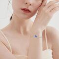 wholesale 925 Sterling Silver Blue Enamel Butterfly & Crescent Moon Adjustable Celtic Knot Bracelet - Irish  for Women-0-5