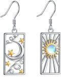 wholesale 925 Sterling Silver Sun and Moon Earrings for Women - Dangle Tarot Card s for Mom-0-0