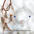 wholesale Rose Gold Plated 925 Sterling Silver Dream Catcher Bracelet with 5A Cubic Zirconia & Synthetic Sapphire Birthstone for Women-0-3