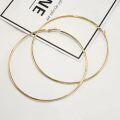 wholesale Gold 925 Sterling Silver Circle Endless Hoop Earrings for Women 4cm Diameter-0-3