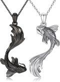 wholesale 925 Sterling Silver Yin Yang Koi Fish Matching Necklace Set for Couples-0-0