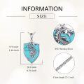 wholesale 925 Sterling Silver Turquoise Dragon Shield Pendant Necklace  for Women and Men-0-2