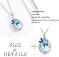 wholesale 925 Sterling Silver Blue Moonstone Dragonfly Pendant Necklace with Filigree Design-0-3