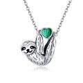 wholesale 925 Sterling Silver Sloth Pendant Necklace Wholesale Hanging On Chain-0-10