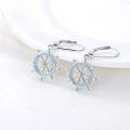 wholesale 925 Sterling Silver Blue Crystal Ship Wheel Stud Earrings - Nautical Sailor s for Women Friends-0-3