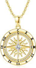 wholesale 925 Sterling Silver Vintage Skull Compass Pendant Necklace s for Women and Men-0-0