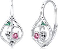 wholesale 925 Sterling Silver Sloth Heart Drop Dangle Leverback Earrings for Women Girls Gifts-Sloth-B