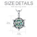 TOUPOP Sterling Silver Star Of David Necklace With Chai Symbol-0-5