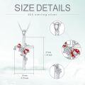 wholesale 925 Sterling Silver Cross Pendant Necklace w/Red Ladybugs & Flowers Christian  for Her-0-4
