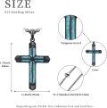 wholesale 925 Sterling Silver Black Plated Turquoise Inlay Cross Pendant Necklaces for Men Christian Gifts-0-1