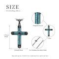 wholesale 925 Sterling Silver Cross Pendant Necklace With Gun Black Turquoise Inlay-0-1