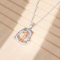 wholesale 925 Sterling Silver Heart-Shaped Pendant with Rose Gold Tennis Player Charm and Cubic Zirconia - Perfect Gift for Sports Enthusiasts-0-2