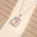 wholesale 925 Sterling Silver Heart-Shaped Pendant with Rose Gold Tennis Player Charm and Cubic Zirconia - Perfect Gift for Sports Enthusiasts-0-2