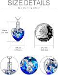 wholesale 925 Sterling Silver Elephant Heart Blue Crystal Cremation Jewelry Urn Pendant Necklace with Funnel and Fill Kit-0-4