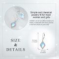 wholesale 925 Sterling Silver Blue Moonstone Marquise Cut Leverback Dangle Earrings-0-4