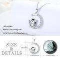 wholesale 925 Sterling Silver Moon & Tiger Pendant Necklace for Women - Musical Notes Design-0-3