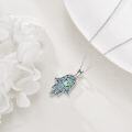 wholesale 925 Sterling Silver Abalone Shell Hamsa Hand Pendant Necklaces for Women Gifts-0-2