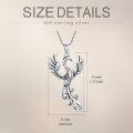 wholesale 925 Sterling Silver Phoenix Bird Pendant Necklace for Women-0-4