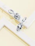 wholesale 925 Sterling Silver Skull Cross Drop Dangle Leverback Earrings for Women Girls Gothic  48mm Long-0-3