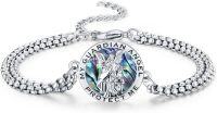 wholesale 925 Sterling Silver My Guardian Angel Protect Me Charm Bracelet with Abalone Shell and Chain for Men Women-Style C-Guardian Angel