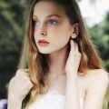 wholesale 925 Sterling Silver Cute Hedgehog Heart Moonstone White Gold Plated Stud Earrings-0-2