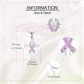 wholesale 925 Sterling Silver Pink Ribbon Cross Pendant Necklace - Religious  for Women & Men-0-4