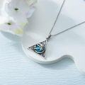 wholesale 925 Sterling Silver Triangle Turquoise Eye Pendant Necklaces Spiritual Protection s for Women and Men with 18+2 inch Chain-0-1
