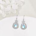 wholesale 925 Sterling Silver Teardrop Moonstone Celtic Trinity Knot Drop Earrings-0-2