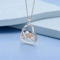 wholesale 925 Sterling Silver Sloth Heart Necklace Pendant for Women Girls Love You Forever -0-4