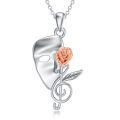 wholesale 925 Sterling Silver Comedy Tragedy Mask Pendant Necklace Musical Theatre s for Women-0-1