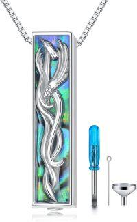 wholesale 925 Sterling Silver Abalone Shell Phoenix Tree of Life Memorial Keepsake Cremation Ashes Pendant Necklace-Phoenix