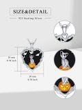 wholesale 925 Sterling Silver Halloween Cat Pumpkin Pendant Necklace for Women-0-4