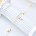 wholesale 14K Gold Chain with Cross Charms and Heart Pendant Ankle Anklet for Women - Adjustable Size-0-2