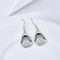 wholesale 925 Sterling Silver Penguin Teardrop Dangle Earrings with CZ Accents-0-2