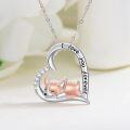 wholesale 925 Sterling Silver Heart-Shaped Corgi Dog Pendant Necklace with Cubic Zirconia Stones for Women-0-1