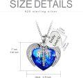 wholesale 925 Sterling Silver Blue Austrian Crystal RN NP LPN Caduceus Angel Heart Charm Nurse Graduation Gift Necklace-0-5