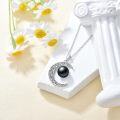 wholesale 925 Sterling Silver Crescent Moon & Black Pearl Pendant Necklace with 18+2 Chain - Valentines Day/Mothers Day Gifts for Her-0-1
