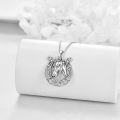 wholesale 925 Sterling Silver Celtic Knot Horse Head Pendant Necklace Good Luck Charm Jewelry for Women and Girls-0-3