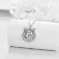 wholesale 925 Sterling Silver Celtic Knot Horse Head Pendant Necklaces Wholesale Good Luck Charm Jewelry for Women and Girls-0-3