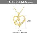 wholesale 14K Gold 2 Hearts Dainty CZ Pendant Necklace for Women Gifts-0-4