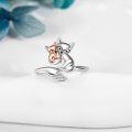wholesale 925 Sterling Silver Fox Open Ring for Women Men Anxiety Jewelry-0-1