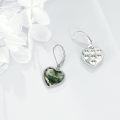 wholesale 925 Sterling Silver Metal Drusy Green Tree Agate Heart Shape Leverback Drop Earring Gifts for Her-0-4